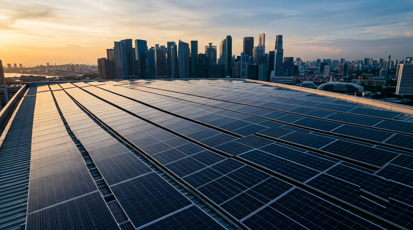 Rooftop solar on a Singapore commercial building - hedging against rising electricity prices